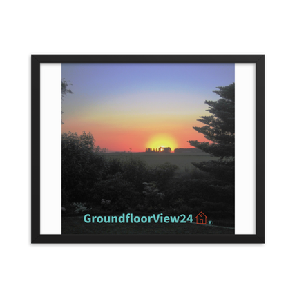 Beautiful Sunset Sinari Framed photo paper poster with groundfloorview24 with House Logo