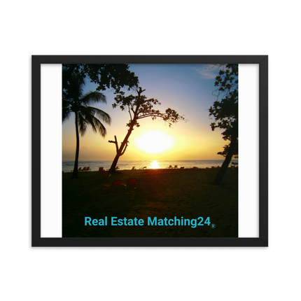 Beautiful Sea View Framed photo paper poster with realestatematching24 without key Logo