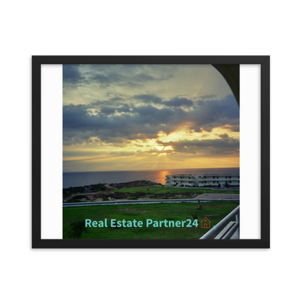 Natural View Framed photo paper poster with realestatepartner24 with house Logo