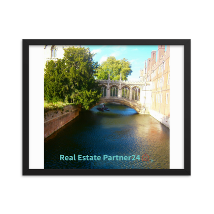 Beautiful Canel Framed photo paper poster with realestatepartner24 with house Logo