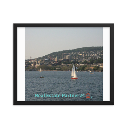 Beautiful River & Hills Sinari Framed photo paper poster with realestatepartner24 with house Logo