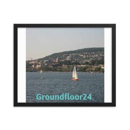 Beautiful River & Hills Sinari Framed photo paper poster with Groundfloor24 without House Logo