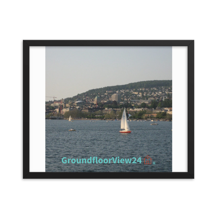 Beautiful River & Hills Sinari Framed photo paper poster with groundfloorview24 with House Logo