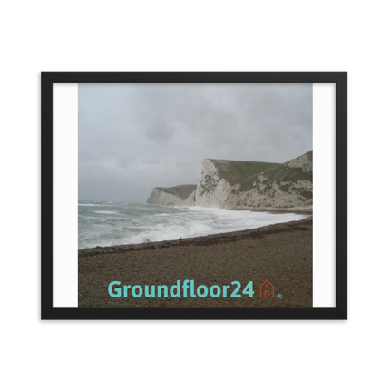Waves and Sand Framed photo paper poster with Groundfloor24 with House Logo