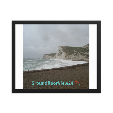 Waves and Sand Framed photo paper poster with groundfloorview24 with House Logo