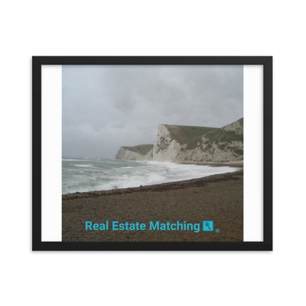 Waves and Sand Framed photo paper poster with realestatematching with key Logo