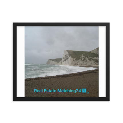 Waves and Sand Framed photo paper poster with realestatematching24 with key Logo