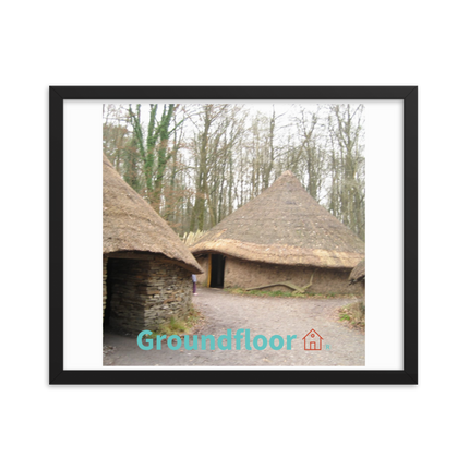 Village Charm Framed photo paper poster with Groundfloor with House Logo