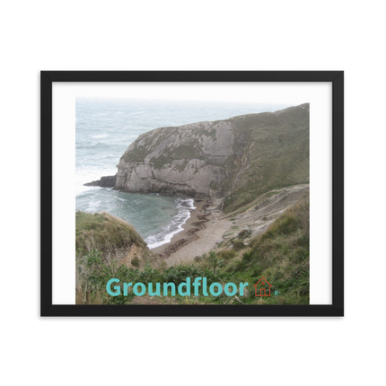 Sea & Hills Framed photo paper poster with Groundfloor with House Logo