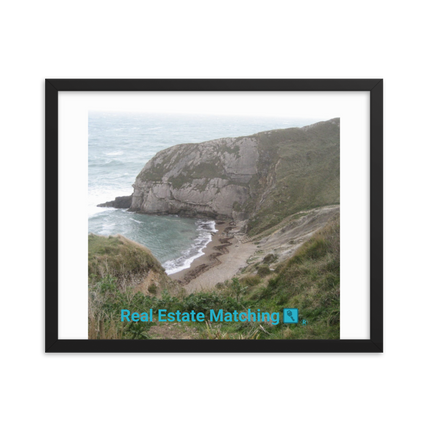 Sea & Hills Framed photo paper poster with realestatematching with key Logo