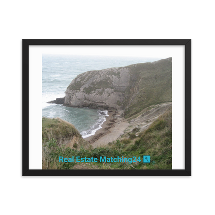 Sea & Hills Framed photo paper poster with realestatematching24 with key Logo