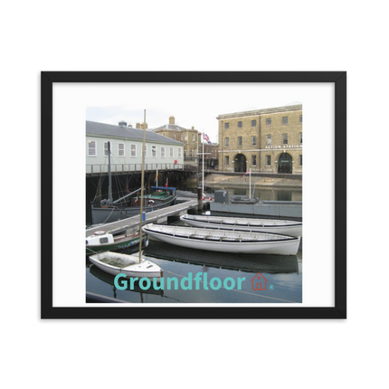 Boat on Water Framed photo paper poster with Groundfloor with House Logo