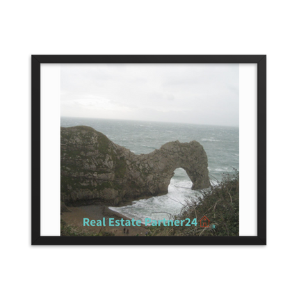 Coastal Escape Framed photo paper poster with realestatepartner24 with house Logo