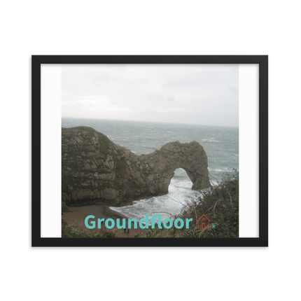 Coastal Escape Framed photo paper poster with Groundfloor with House Logo