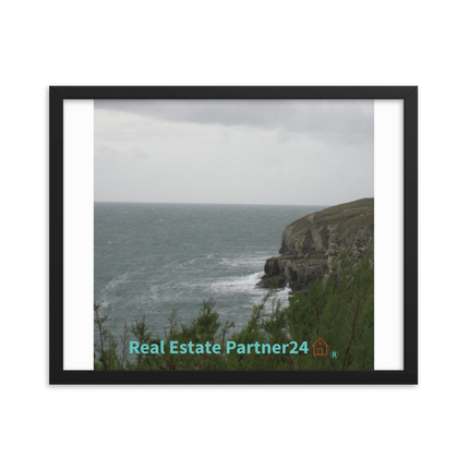 Seaside Serenity Framed photo paper poster with realestatepartner24 with house Logo