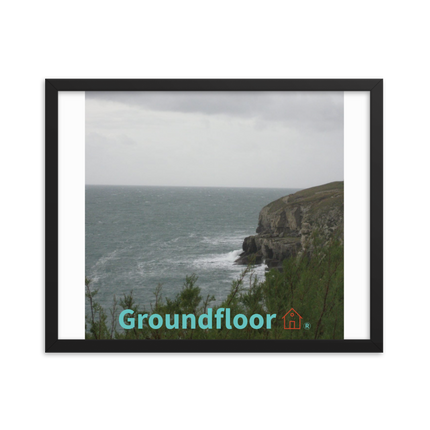 Seaside Serenity Framed photo paper poster with Groundfloor with House Logo