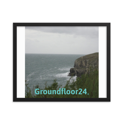 Seaside Serenity Framed photo paper poster with Groundfloor24 without House Logo