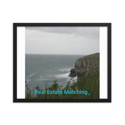 Seaside Serenity Framed photo paper poster with realestatematching without key Logo
