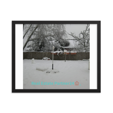Winter Wonderland Framed photo paper poster with realestatepartner24 with house Logo