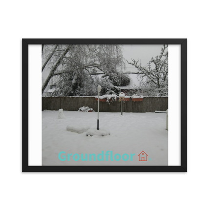Winter Wonderland Framed photo paper poster with Groundfloor with House Logo