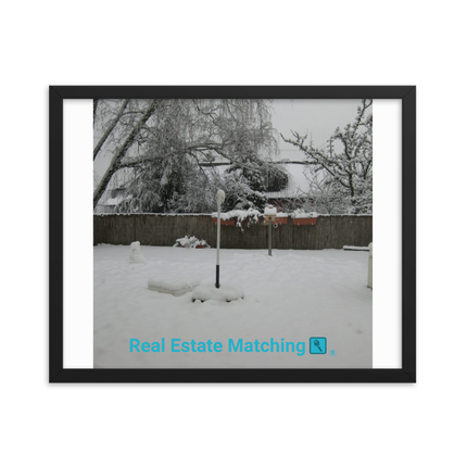Winter Wonderland Framed photo paper poster with realestatematching with key Logo