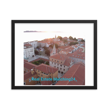 Roof Sunset View Framed photo paper poster with realestatematching24 without key Logo