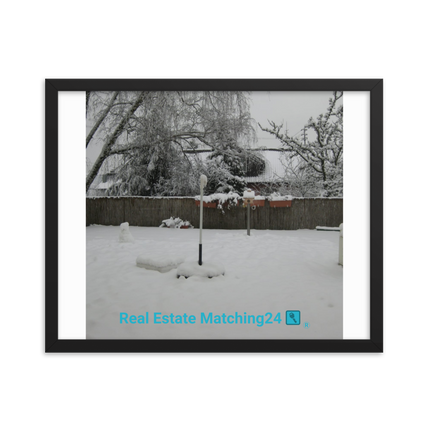 Winter Wonderland Framed photo paper poster with realestatematching24 with key Logo