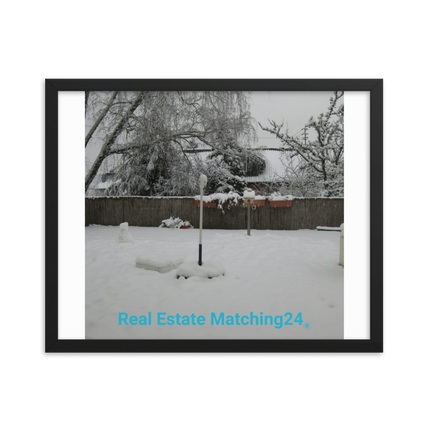 Winter Wonderland Framed photo paper poster with realestatematching24 without key Logo