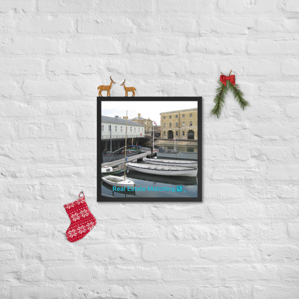 Boat on Water Framed photo paper poster with realestatematching with key Logo