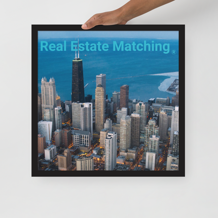 Beutiful Sinari Framed photo paper poster with Real Estate Matching Logo