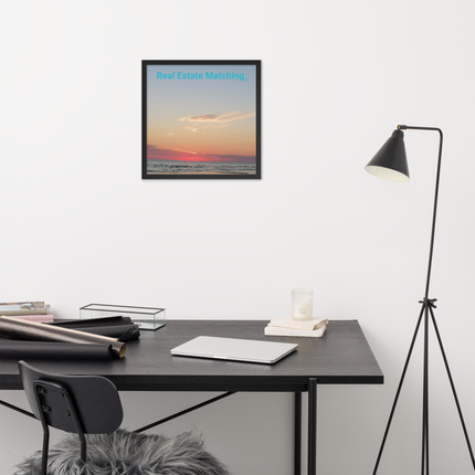 Sunset Sinari Framed photo paper poster with Real Estate Matching Logo