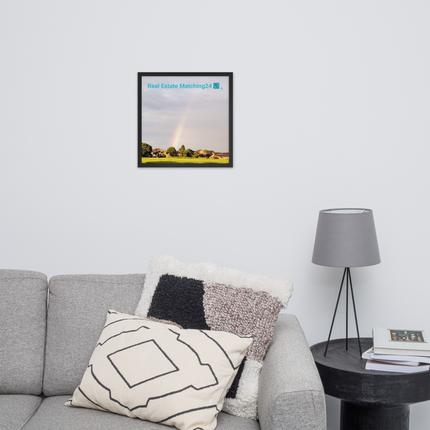 The Rainbow Sinari Framed photo paper poster with Real Estate Matching24 Logo