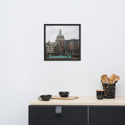 St. Paul's Cathedral Framed photo paper poster with Groundfloor24 Logo