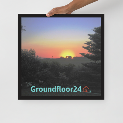 Beautiful Sunset Sinari Framed photo paper poster with Groundfloor24 with House Logo