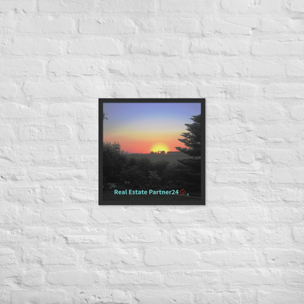 Beautiful Sunset Sinari Framed photo paper poster with realestatepartner24 with house Logo