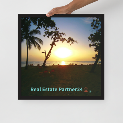 Beautiful Sea View Framed photo paper poster with realestatepartner24 with house Logo