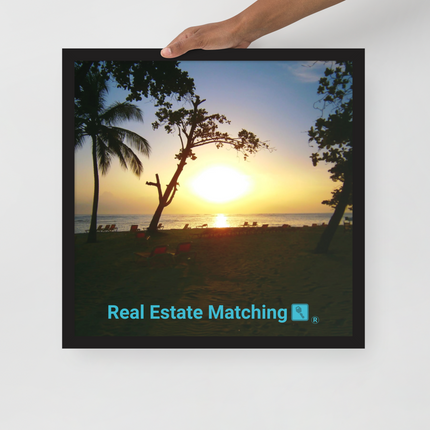 Beautiful Sea View Framed photo paper poster with realestatematching with key Logo