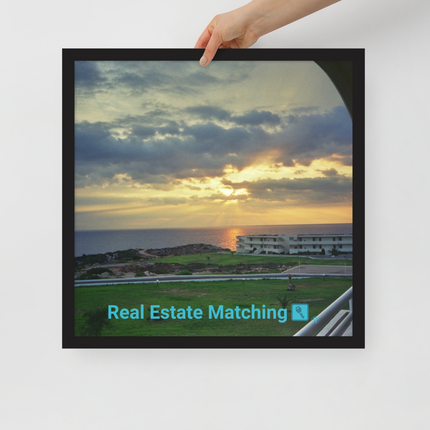 Natural View Framed photo paper poster with realestatematching with key Logo