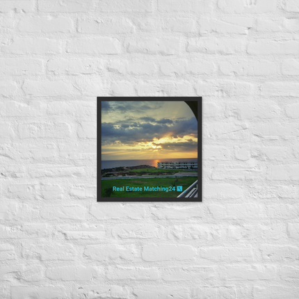 Natural View Framed photo paper poster with realestatematching24 with key Logo