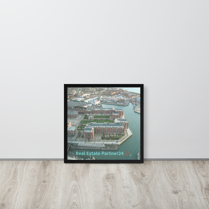 Nice City Framed photo paper poster with realestatepartner24 with house Logo