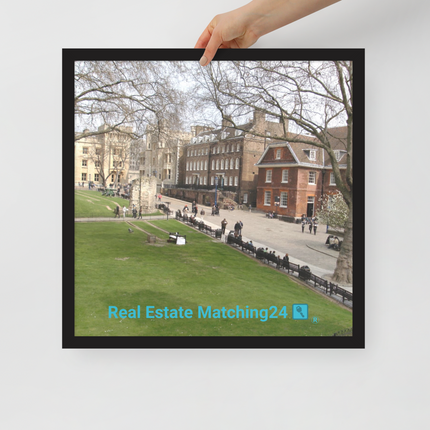 Beautiful Park Framed photo paper poster with realestatematching24 with key Logo