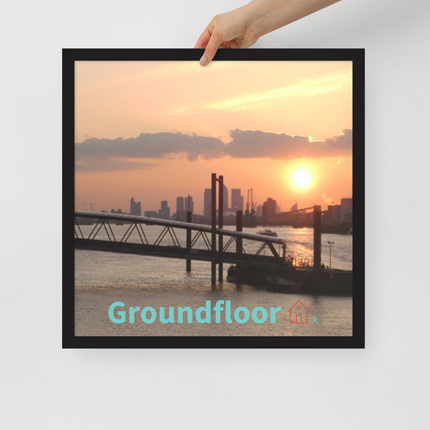 Evening Glow Framed photo paper poster with Groundfloor with House Logo