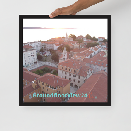 Roof Sunset View Framed photo paper poster with groundfloorview24 with House Logo