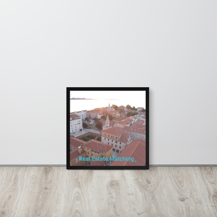 Roof Sunset View Framed photo paper poster with realestatematching without key Logo
