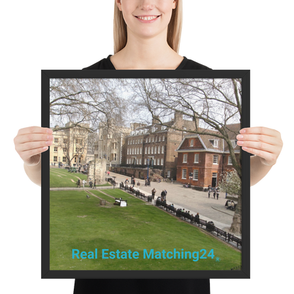 Beautiful Park Framed photo paper poster with realestatematching24 without key Logo