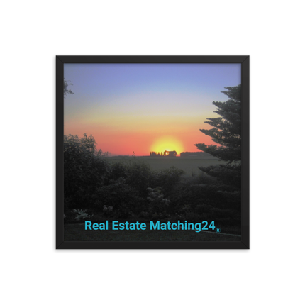 Beautiful Sunset Sinari Framed photo paper poster with realestatematching24 without key Logo