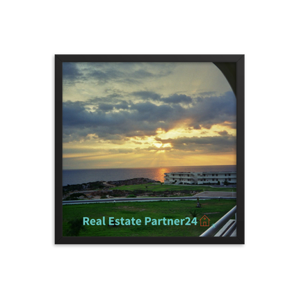 Natural View Framed photo paper poster with realestatepartner24 with house Logo