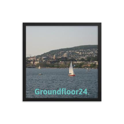 Beautiful River & Hills Sinari Framed photo paper poster with Groundfloor24 without House Logo