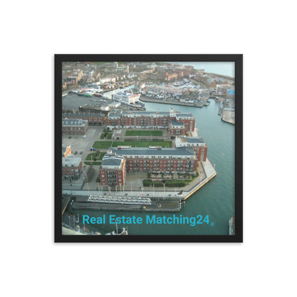 Nice City Framed photo paper poster with realestatematching24 without key Logo