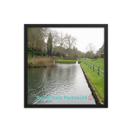 Lakeside Beauty Framed photo paper poster with realestatepartner24 with house Logo